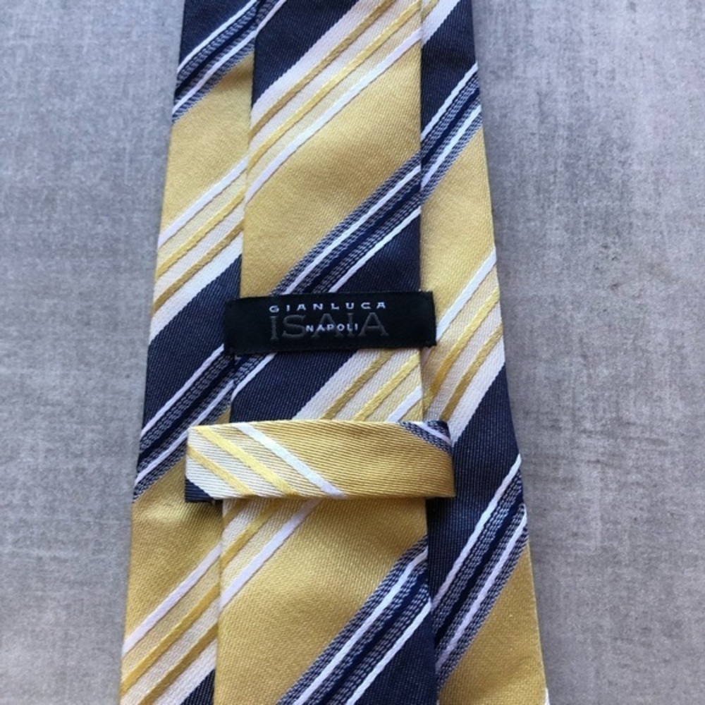 Isaia Striped Seven Fold Silk Tie